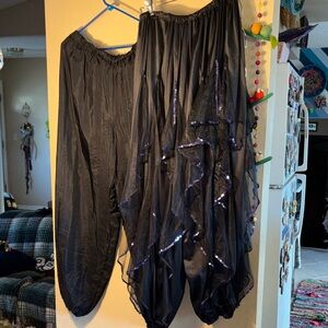 NWOT chiffon belly dance/genie costume harem pants set of two.